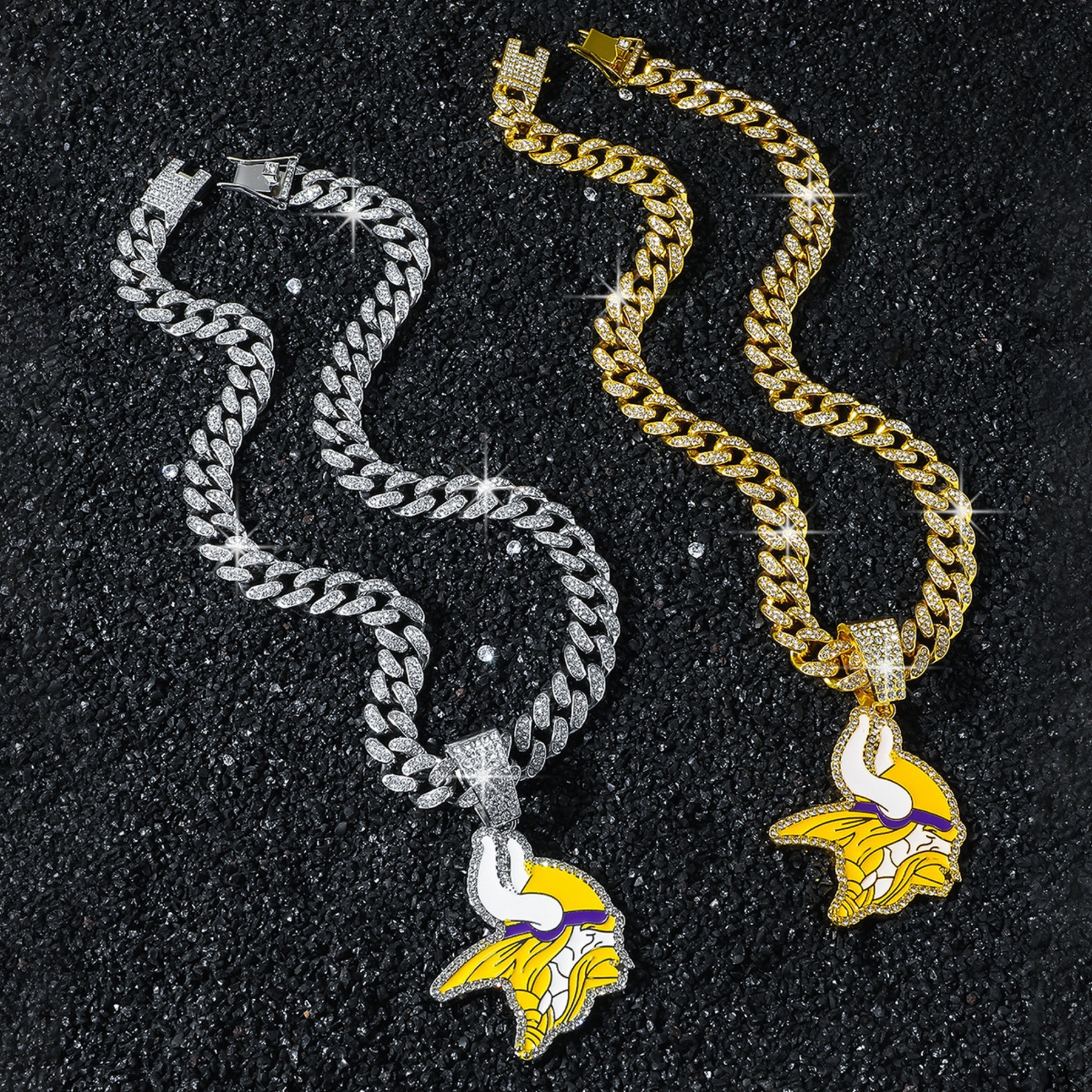Football Team Cuban Link Pendant Necklace