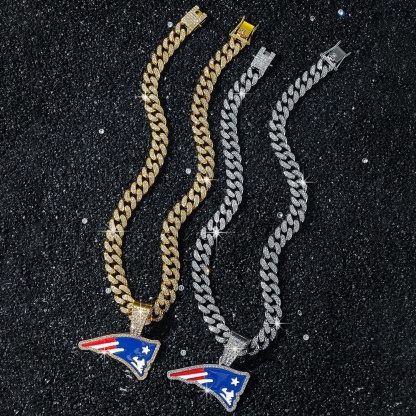 Football Team Cuban Link Pendant Necklace