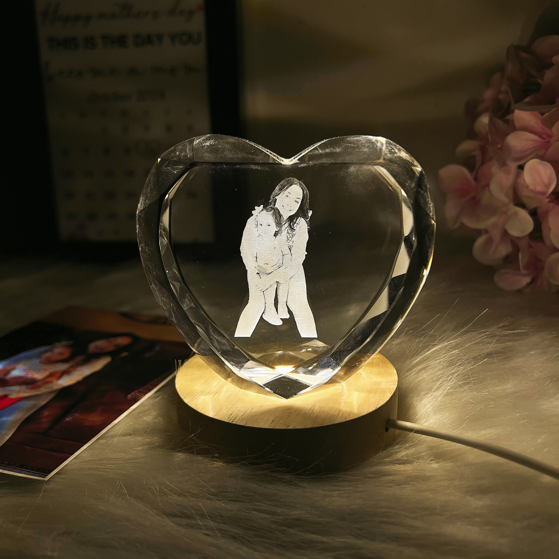 Personalized 3D Heart Crystal Photo Gift