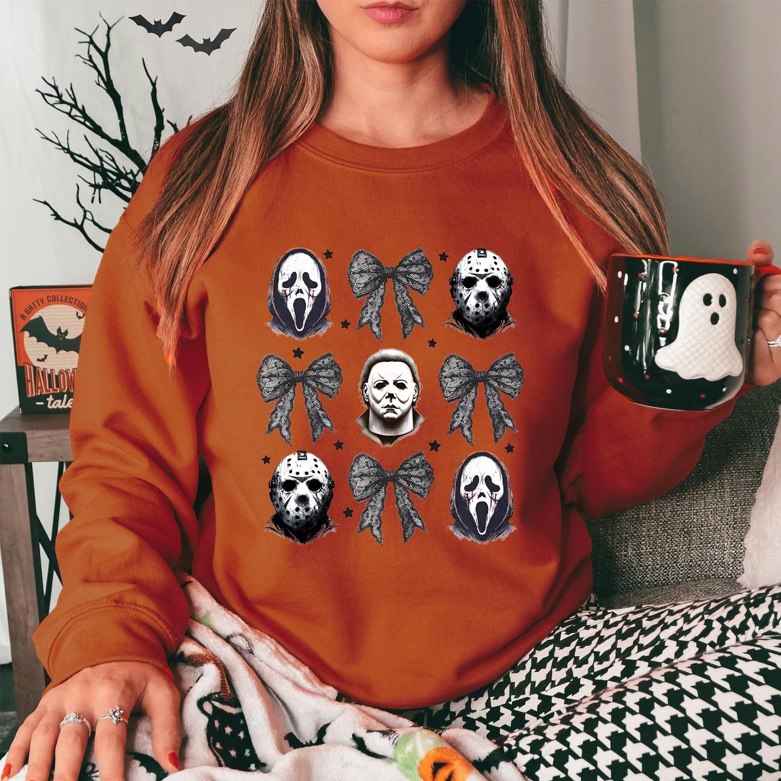 Halloween Coquette Bow Horror Characters Shirt