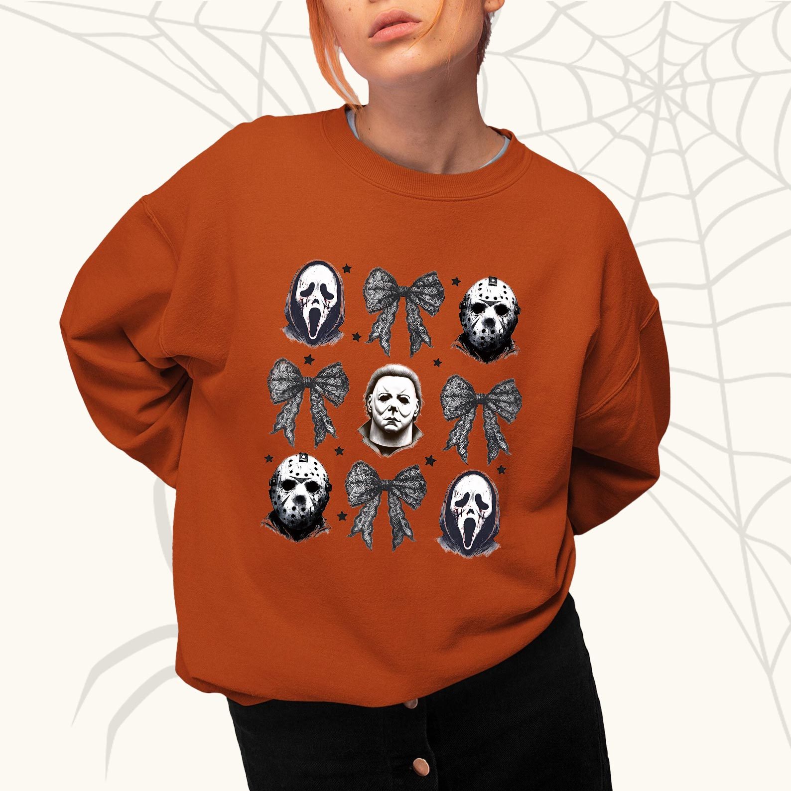 Halloween Coquette Bow Horror Characters Shirt