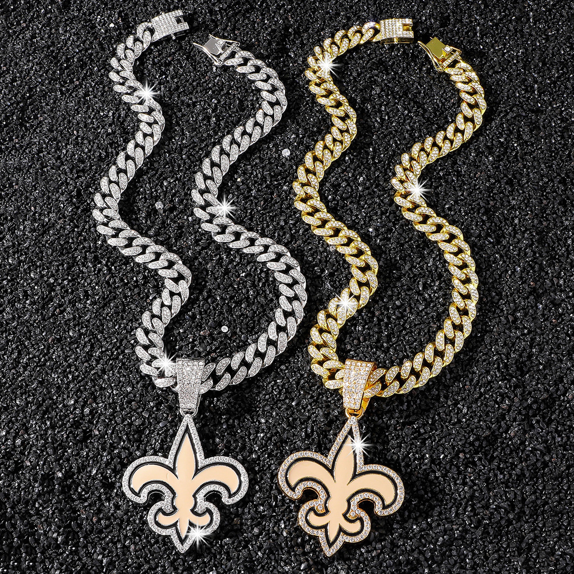 Football Team Cuban Link Pendant Necklace