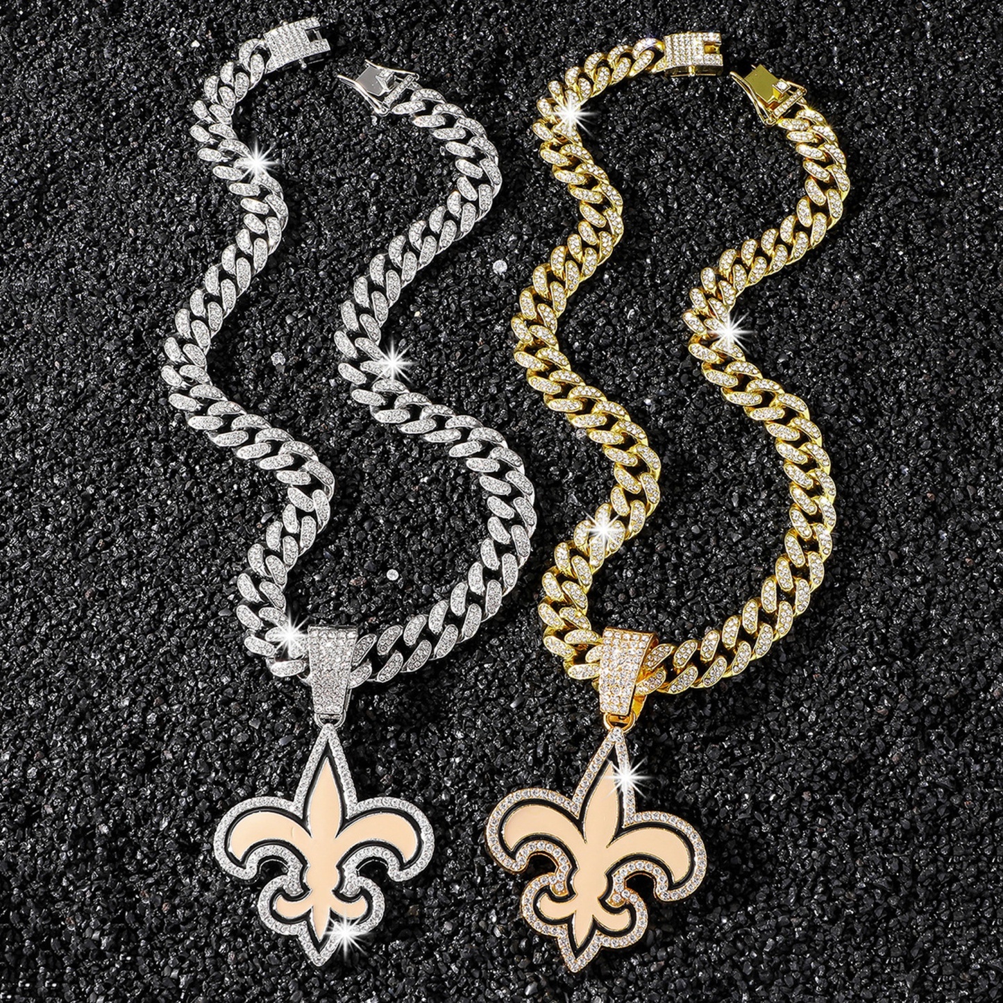 Football Team Cuban Link Pendant Necklace