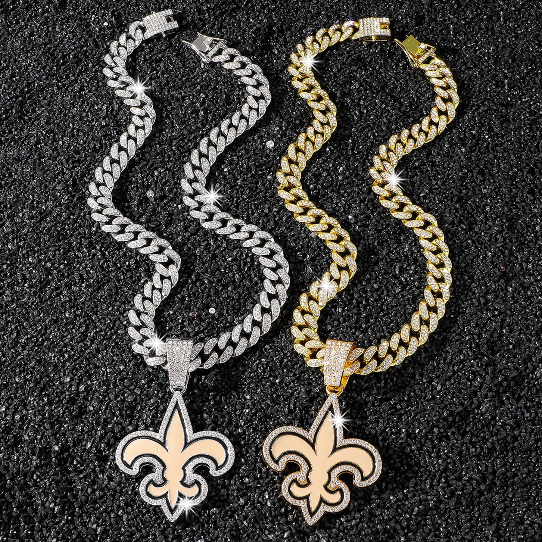 Football Team Cuban Link Pendant Necklace