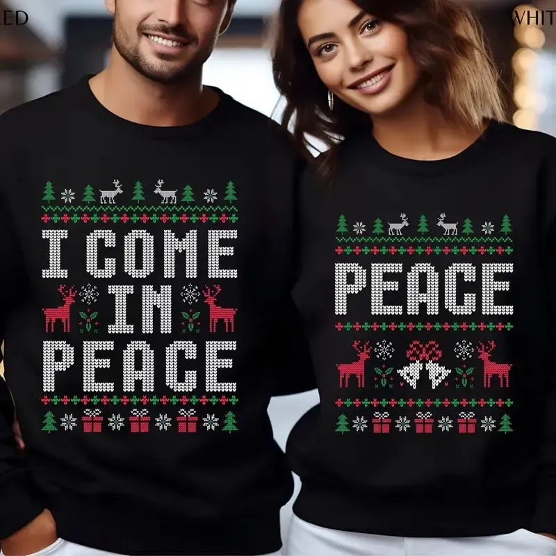Funny ugly Christmas sweatshirts for couples