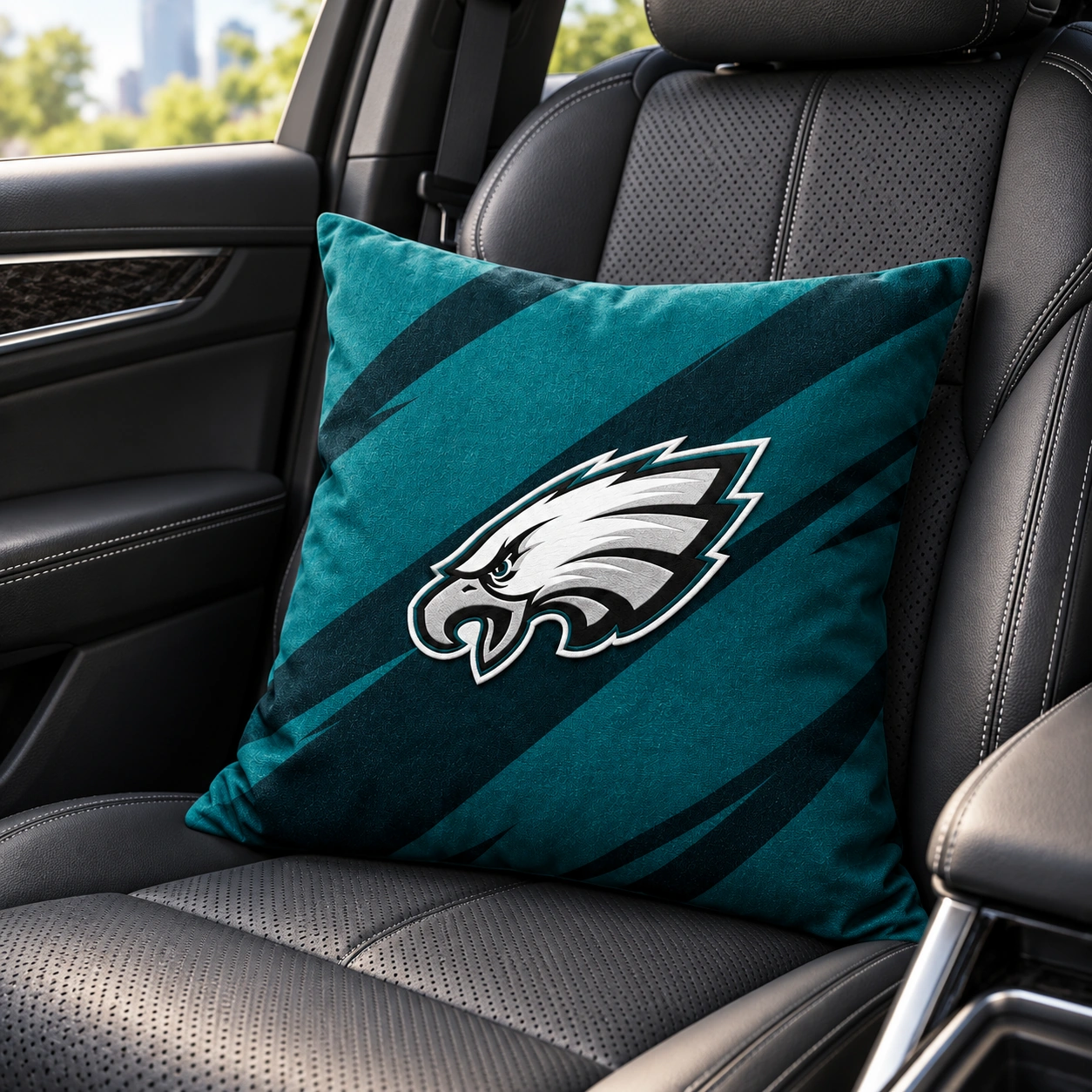Philadelphia Eagles Football Throw Pillow - car seat styling