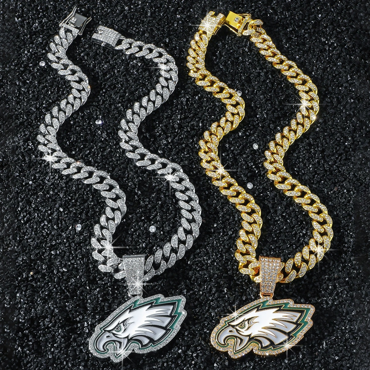 Football Team Cuban Link Pendant Necklace