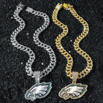 Football Team Cuban Link Pendant Necklace