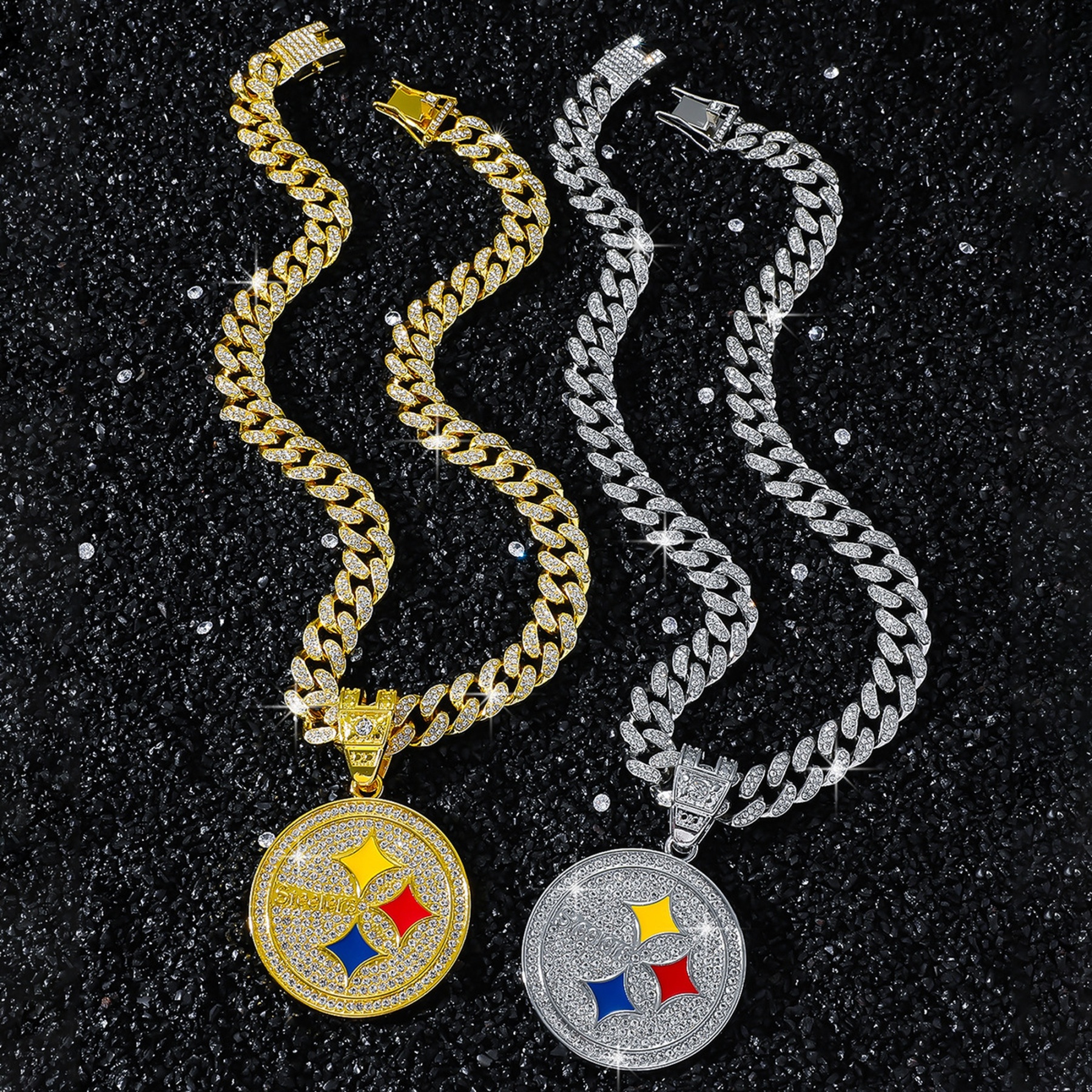 Football Team Cuban Link Pendant Necklace