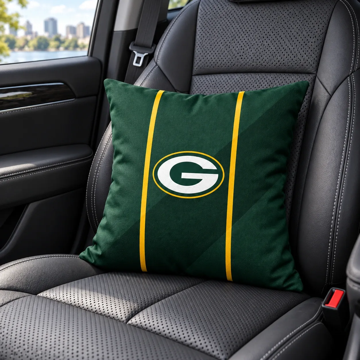 Green Bay Packers Football Throw Pillow - car seat styling
