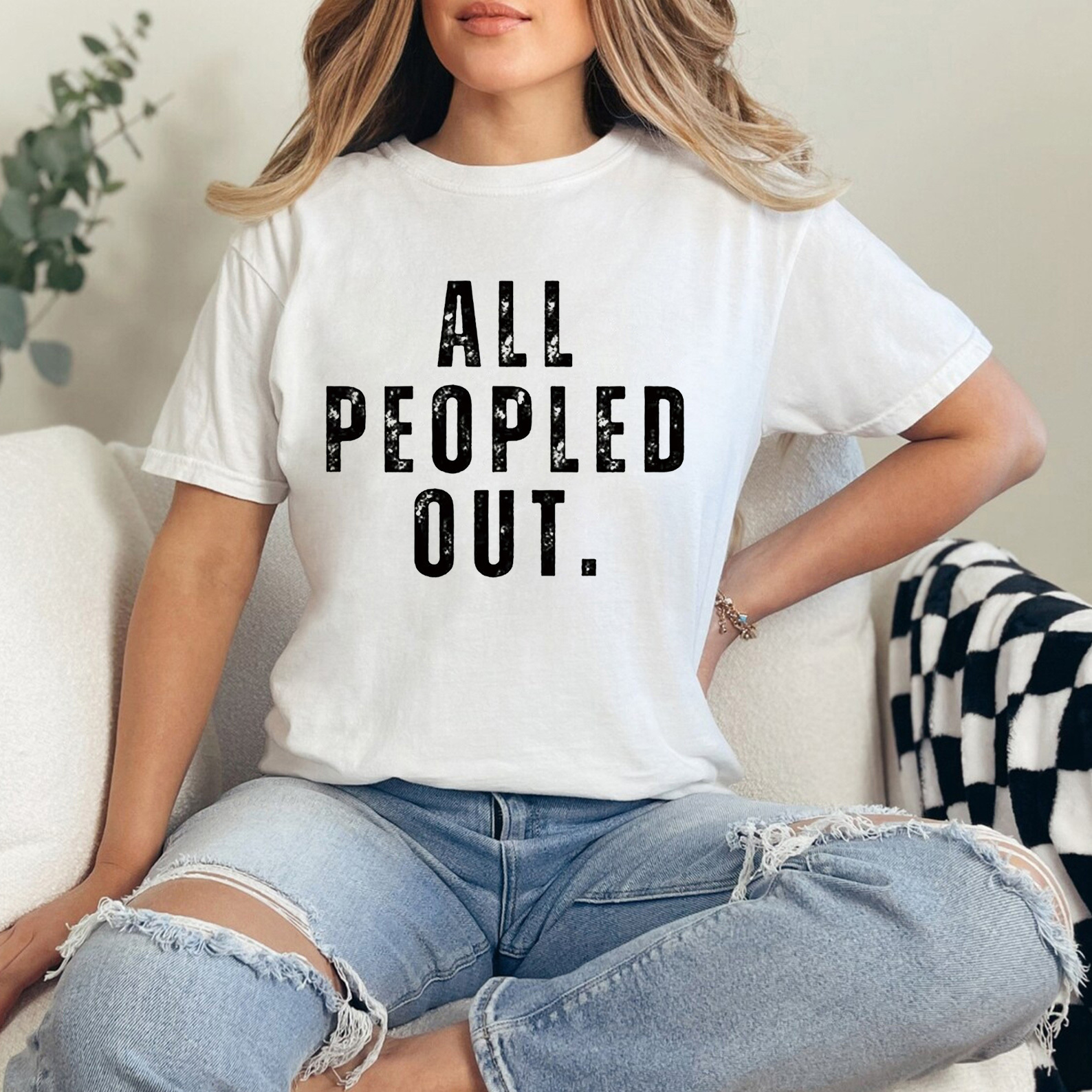 Vintage All Peopled Out T Shirt
