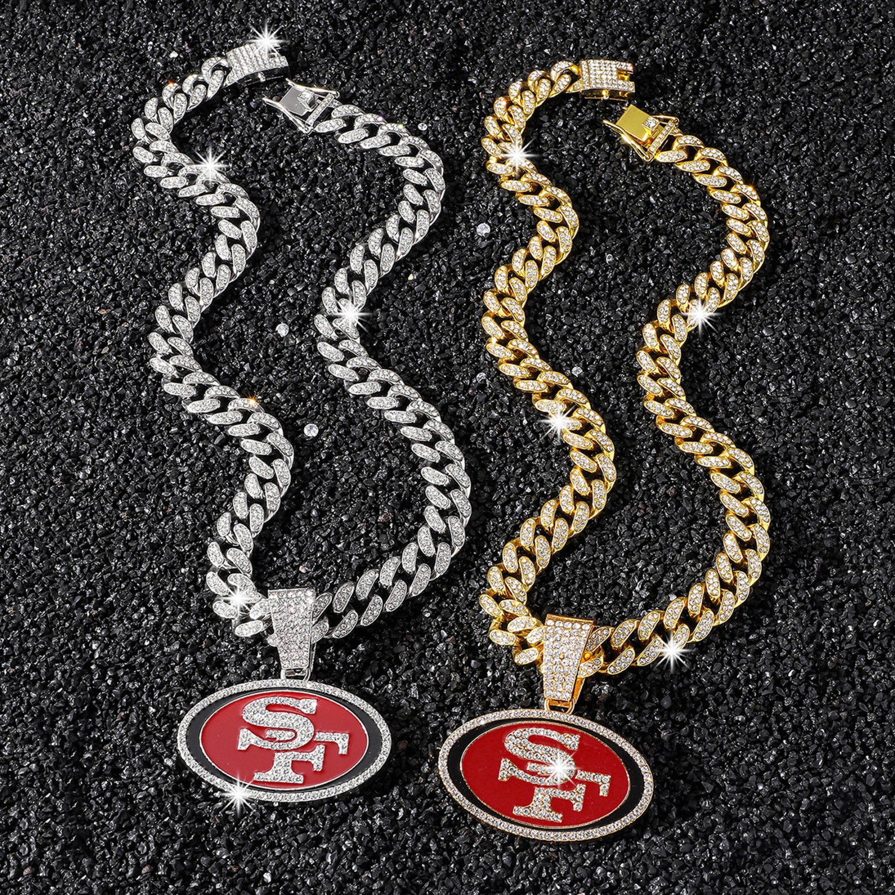 Football Team Cuban Link Pendant Necklace