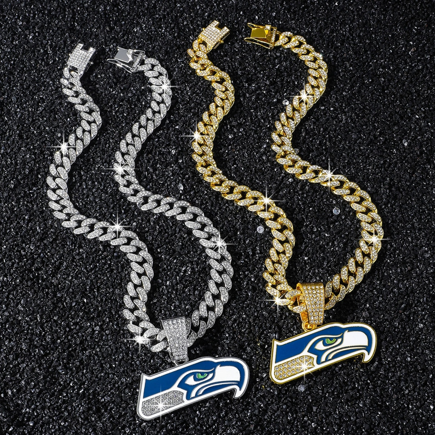 Football Team Cuban Link Pendant Necklace