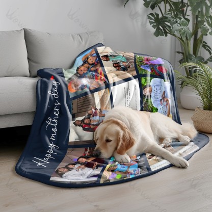 Personalized 9 Photos Happy Mother's Day Blankets Fleece Blanket