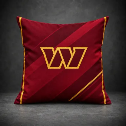 Washington Commanders Football Throw Pillow - studio front view