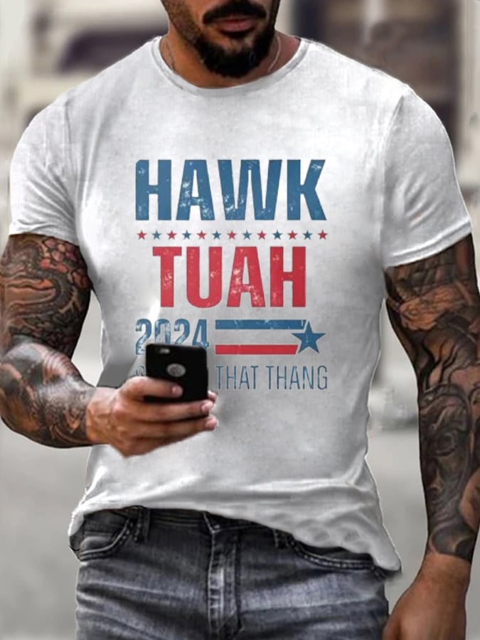 Men's Hawk Tuah Casual Tee