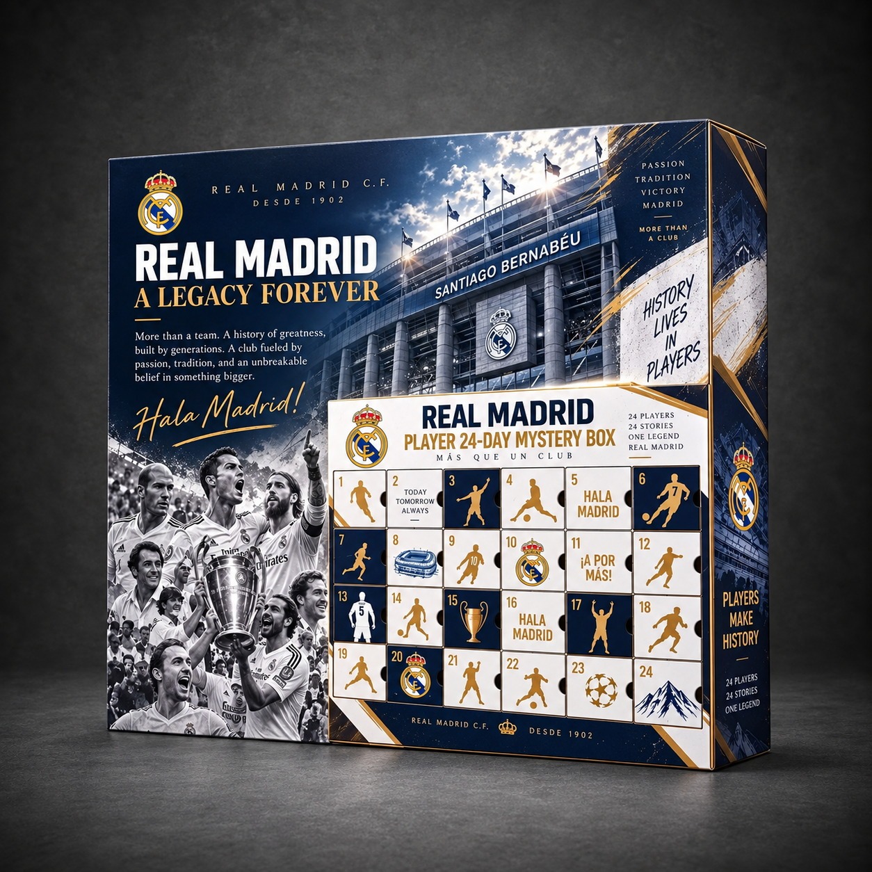 Real Madrid 24-Day Advent Calendar dark gray studio background