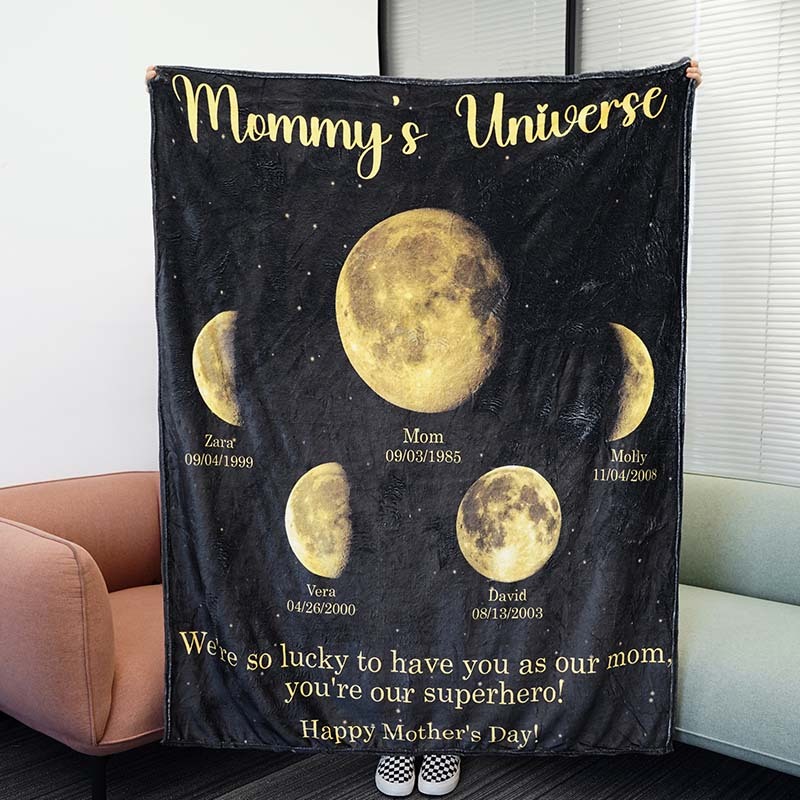Custom Surrounding Moon Blanket - Mom's Universe
