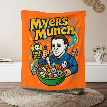 “Horror IP Cereal Box” Retro Spooky Blankets