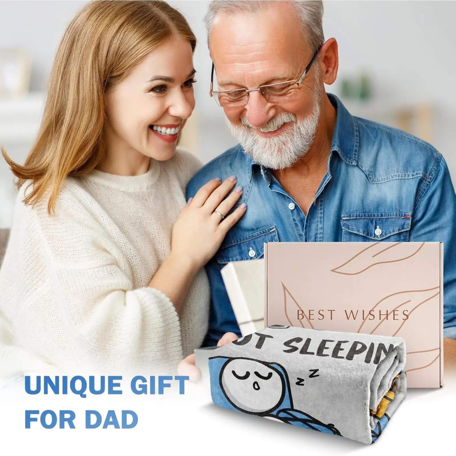 "Dad Is Not Sleeping" Funny Father's Day Flannel Blanket – Premium Super Soft Throw for Couch and Napping