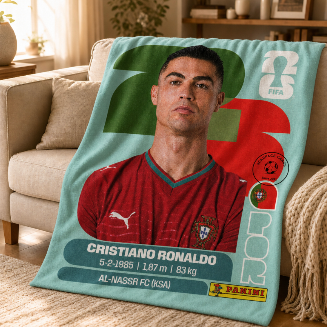 Cristiano Ronaldo Portugal Tribute Blanket – Football Fan Throw