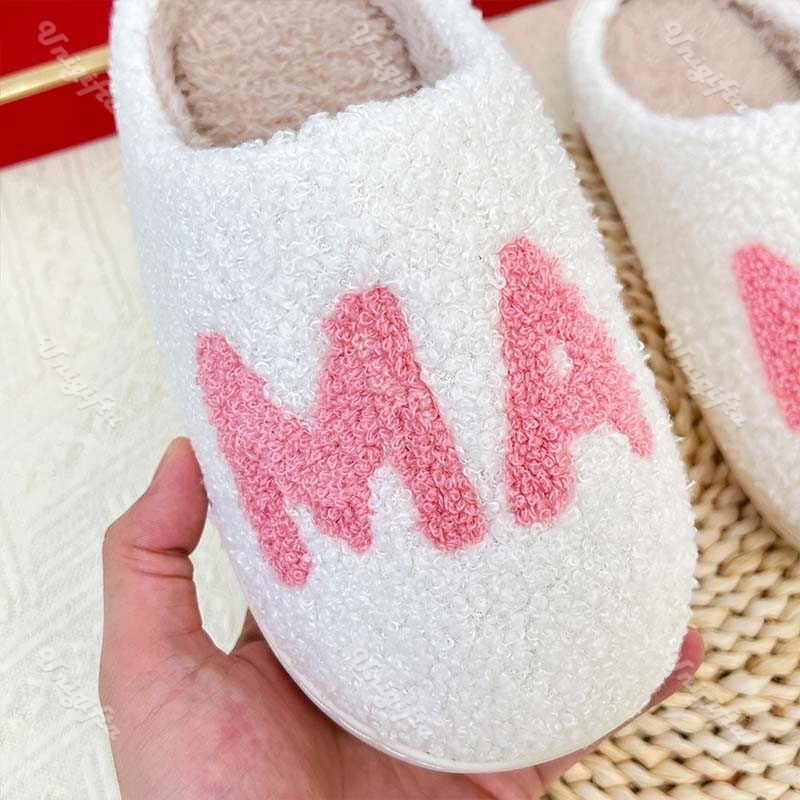 Warm And Cozy MAMA Plush Cotton Slippers