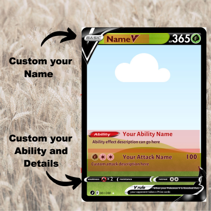 Custom Anime PokeLove 8 Types V Card For Couples
