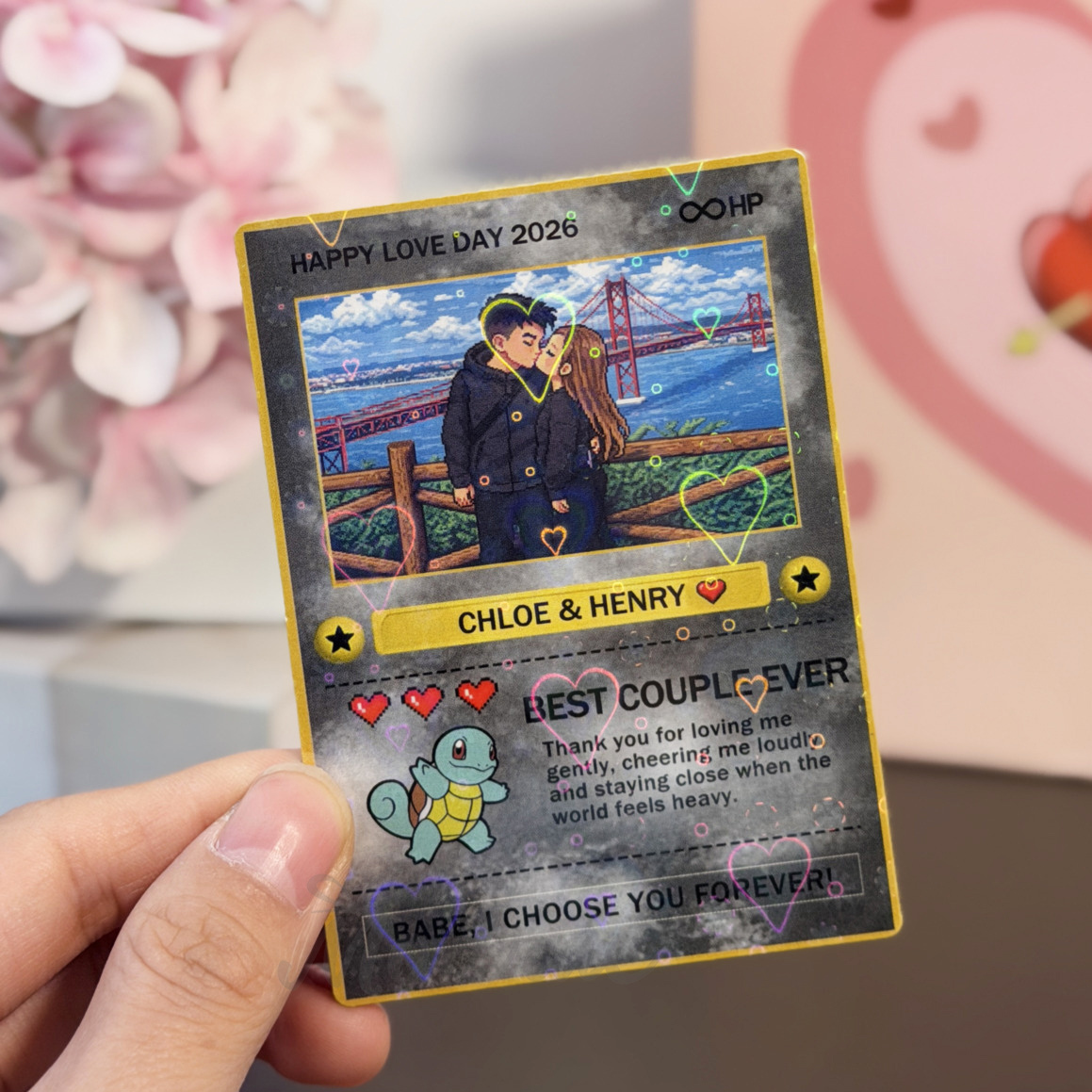 Custom Anime Photo Couple Card For Your love