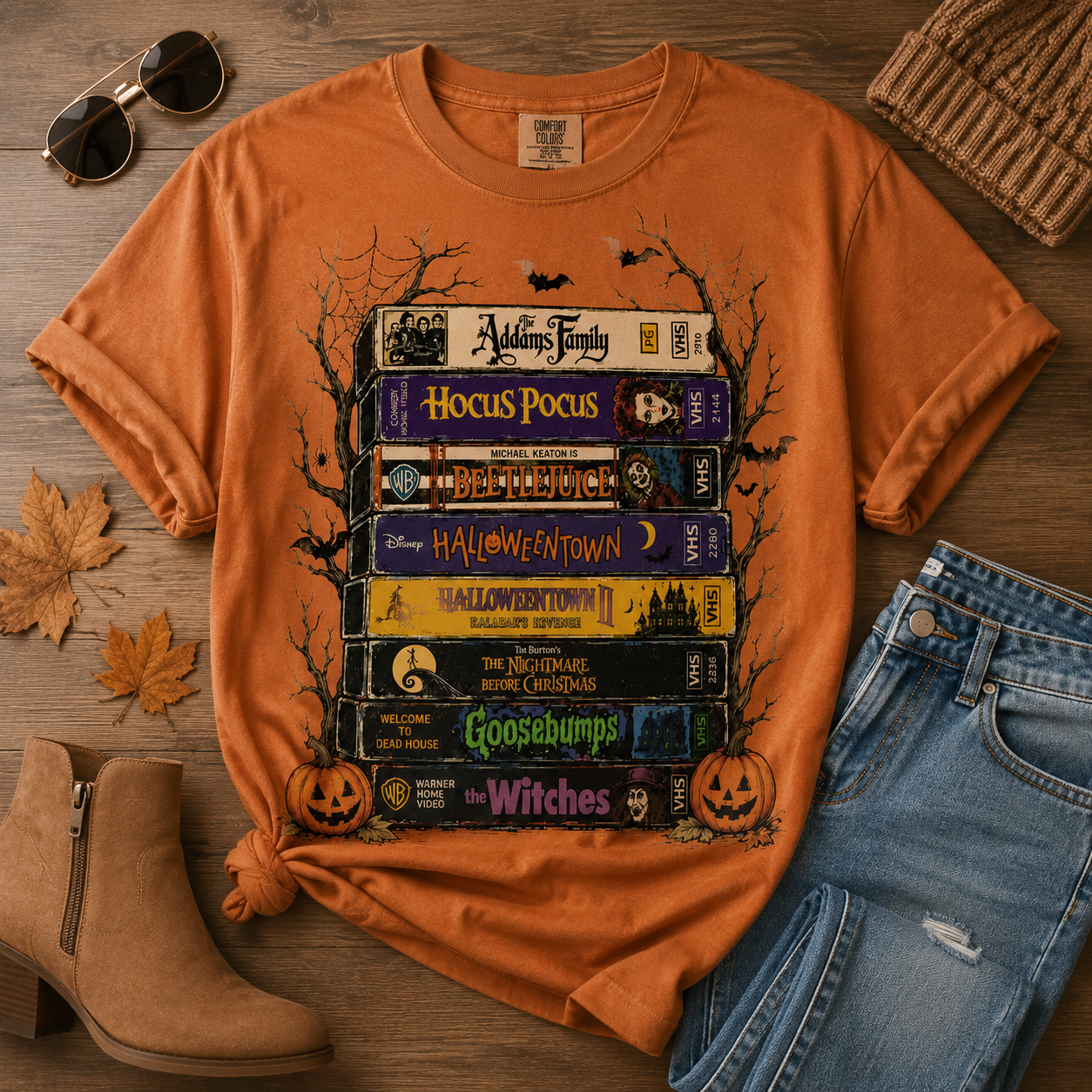 Vintage VHS Movie Halloween Tee for Spooky Season