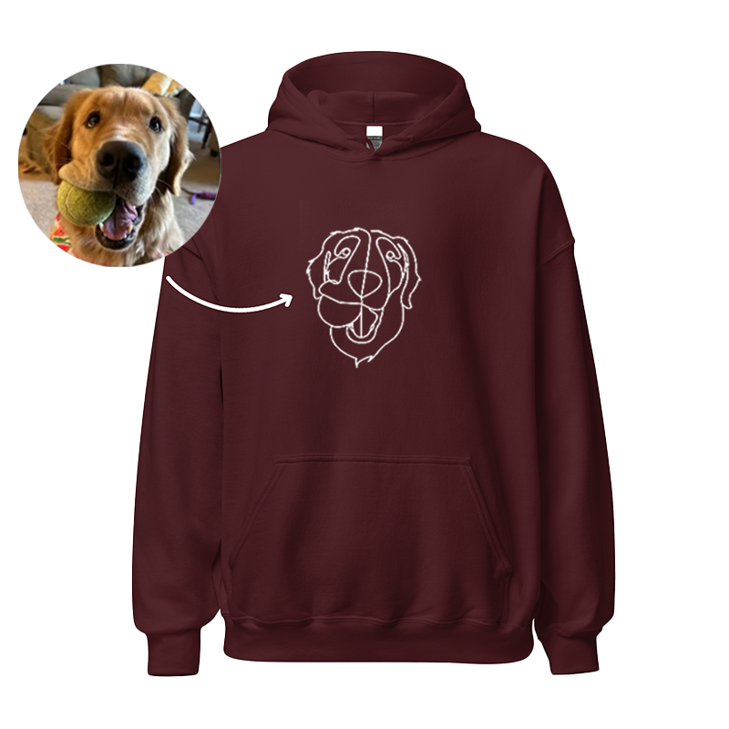 ❤️Custom Embroidered Line Drawing Hoodie