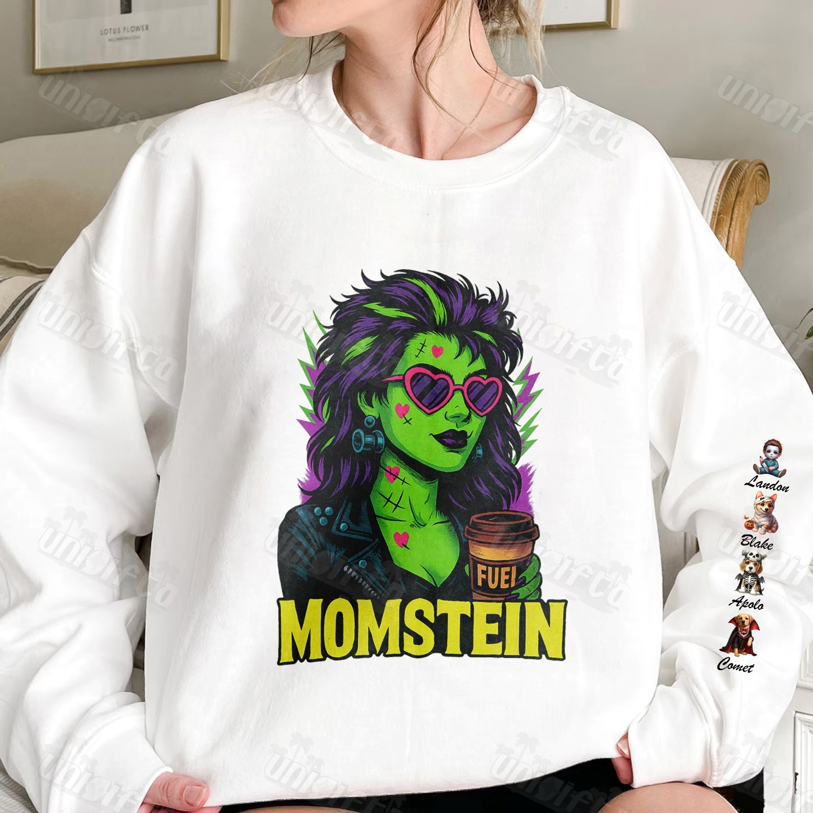 “Spooky Mama” Halloween Customizable Crewneck Hoodies