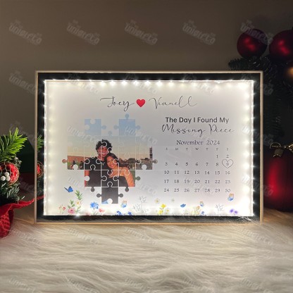 The Day I Found My Missing Piece Light Mirror Personalized Gift