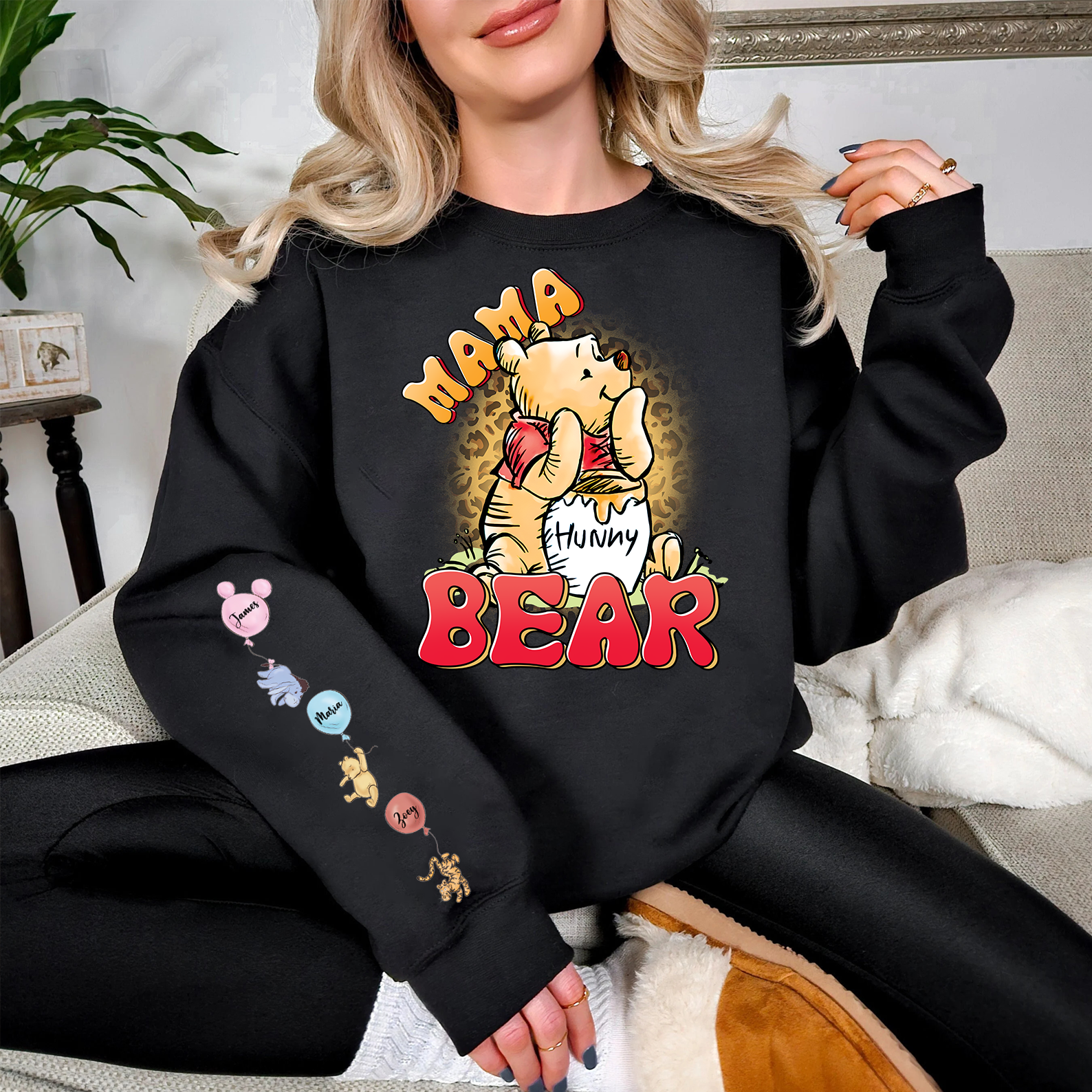 Custom Mama Bear  sweatshirt Cartoon Honey Bear Mom sweatshirt