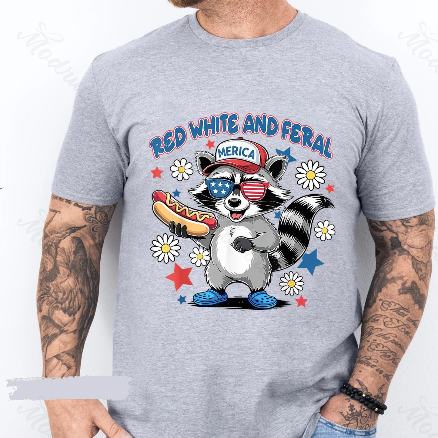 Red White And Feral, Funny USA Shirt