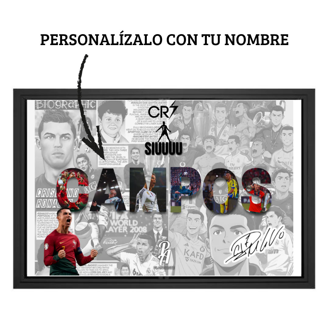 Personalized CR7 Name Frame – Custom Football Fan Wall Art Gift