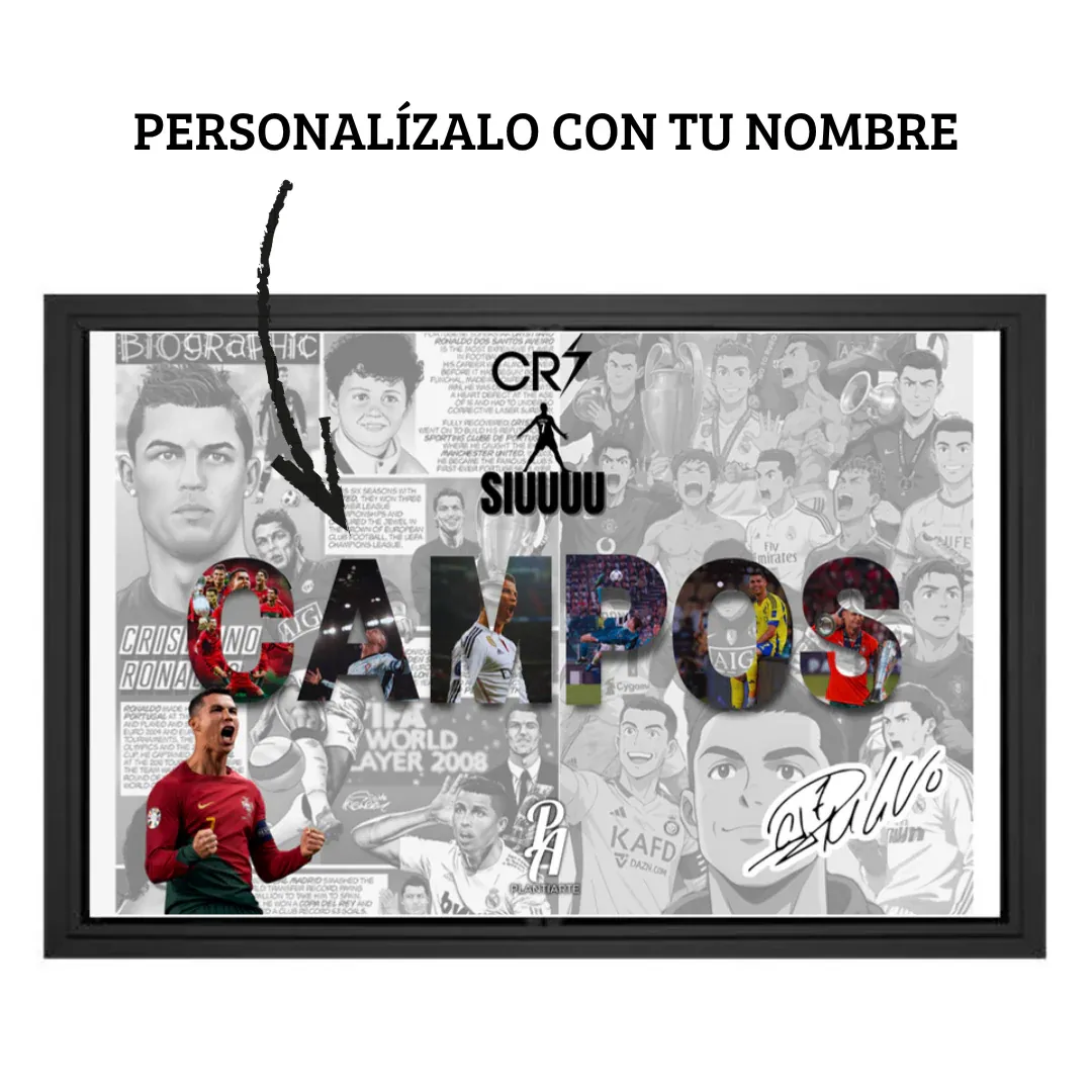 Personalized CR7 Name Frame – Custom Football Fan Wall Art Gift