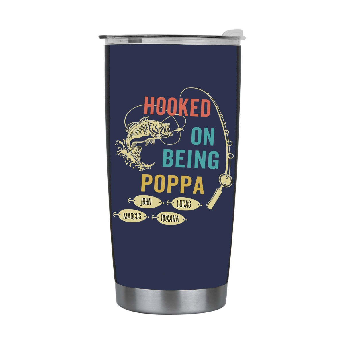 HOOKED ON BEING Custom Stainless Steel Tumbler