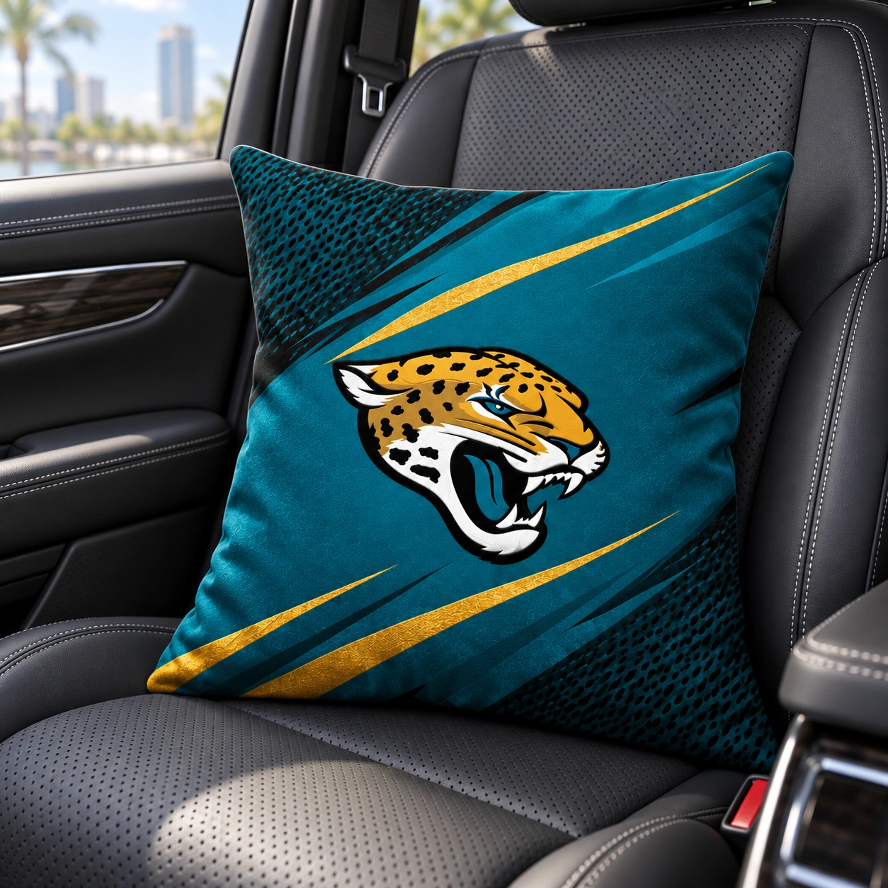Jacksonville Jaguars Football Throw Pillow - car seat styling