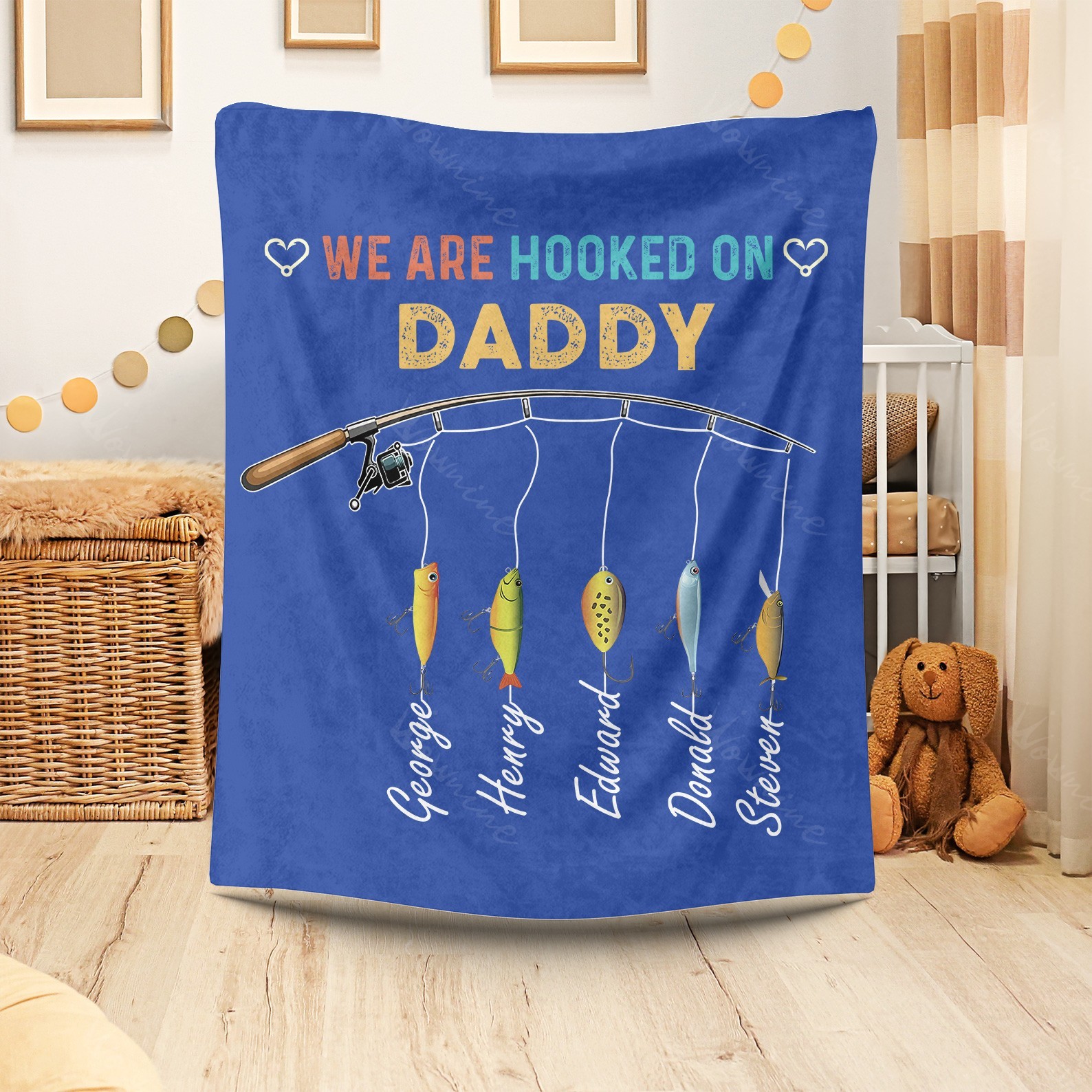 Hooked on Daddy: A Fishing - themed Tribute Blanket