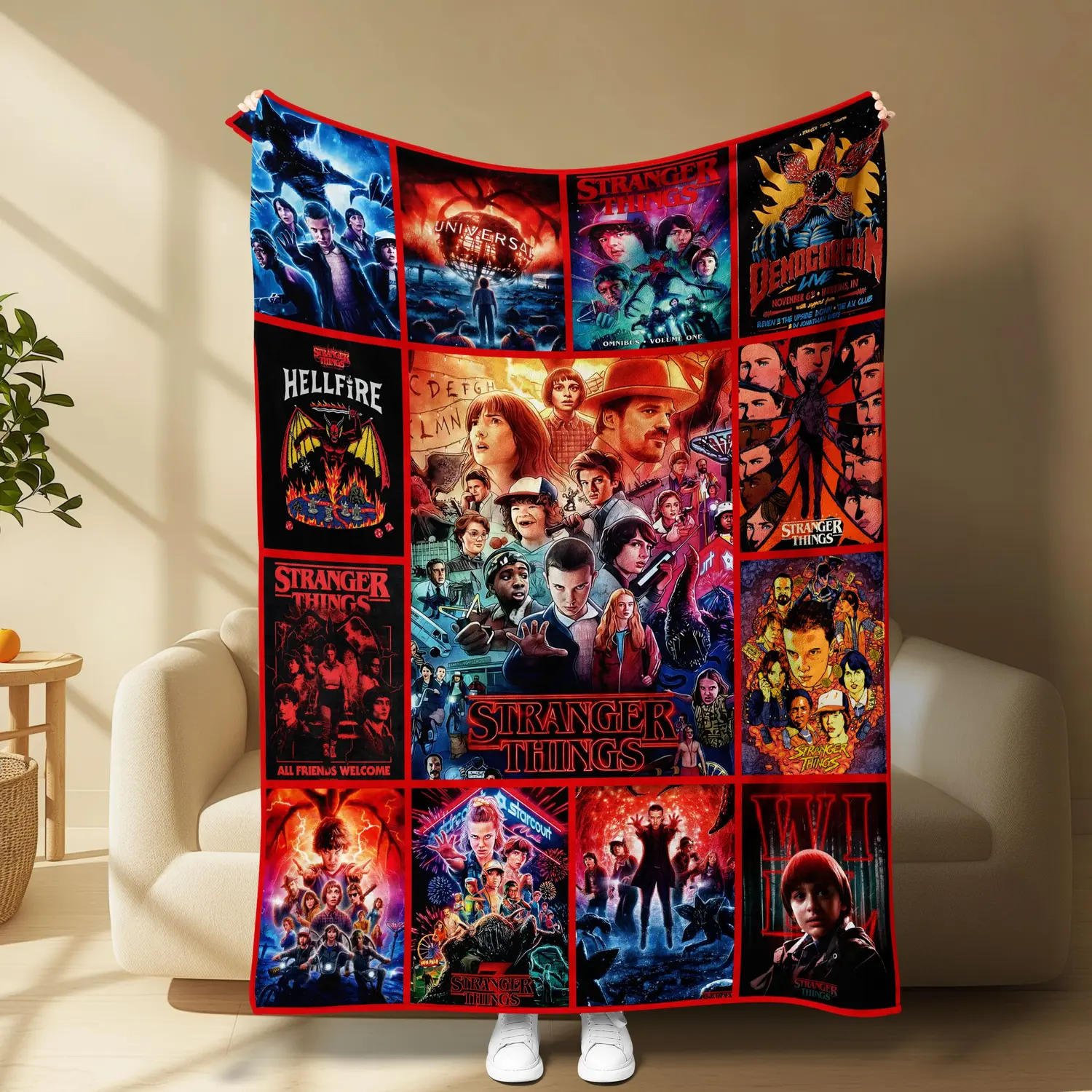 Bold Poster-Style Flannel Blanket