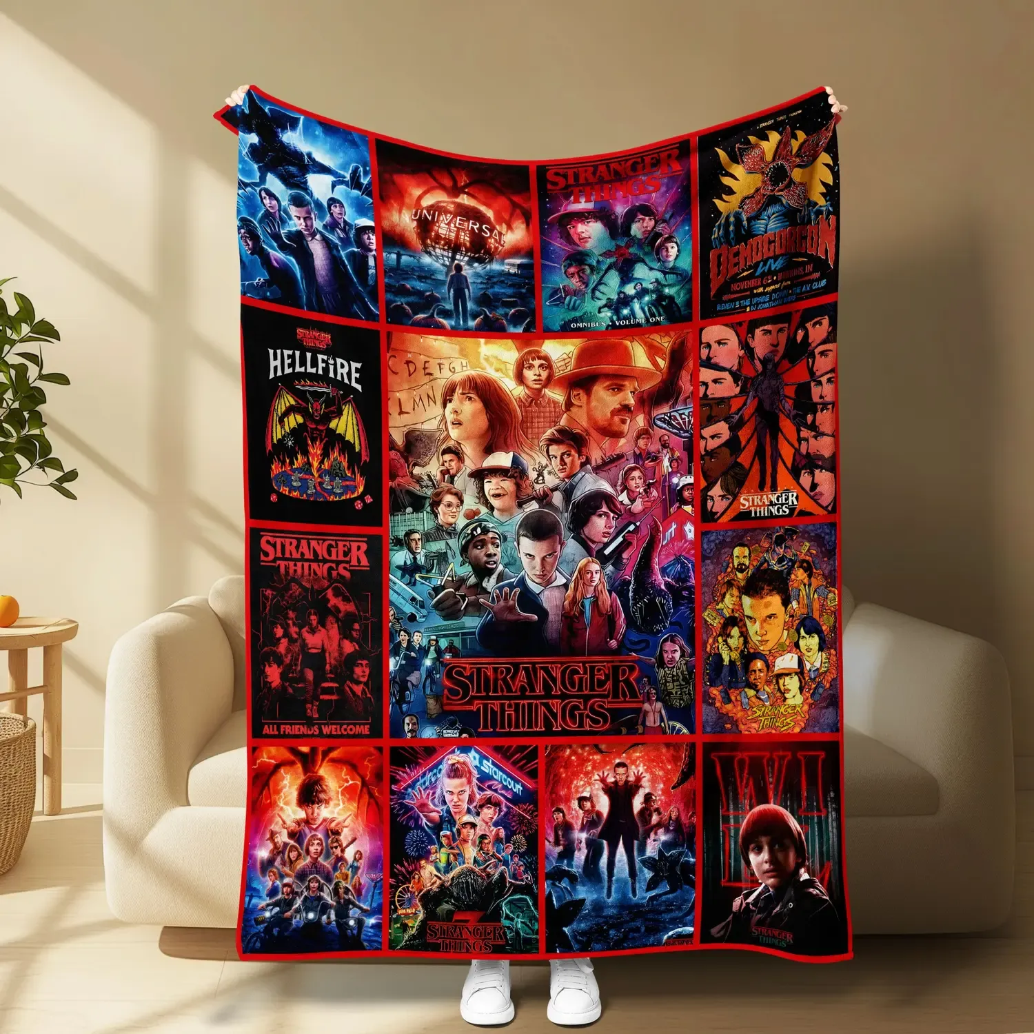 Bold Poster-Style Flannel Blanket