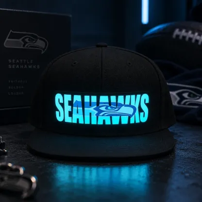 Seattle Seahawks LED Light-Up Football Fan Snapback Cap