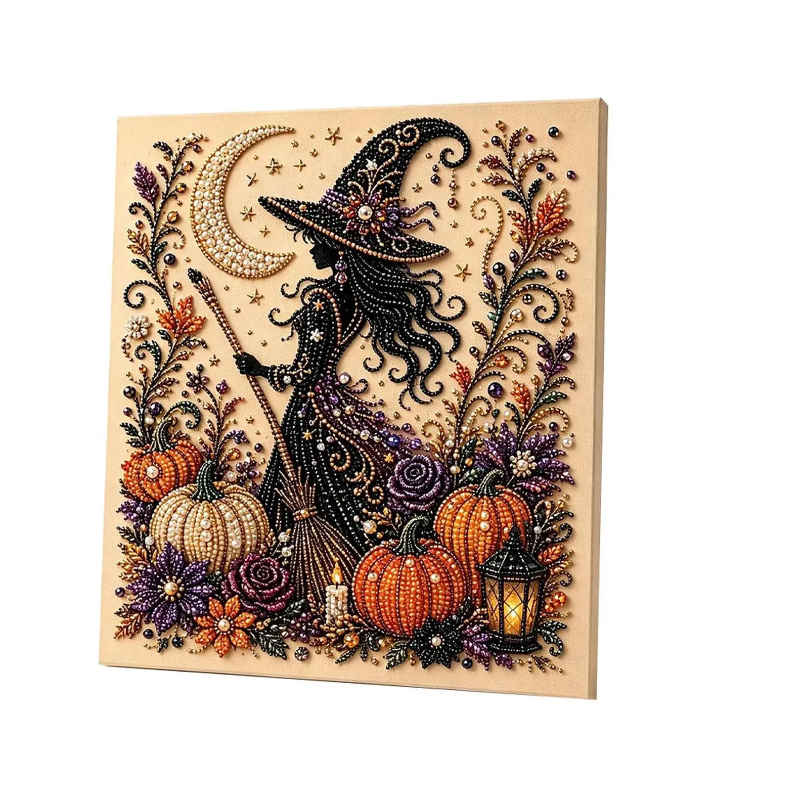 Halloween witch framed pearl art kit