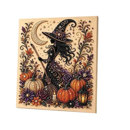 Halloween witch framed pearl art kit