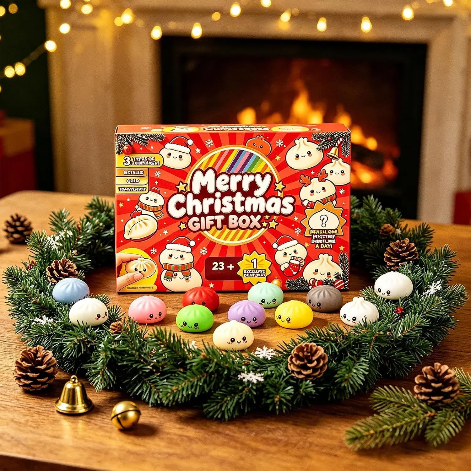 Christmas dumpling sensory toy display
