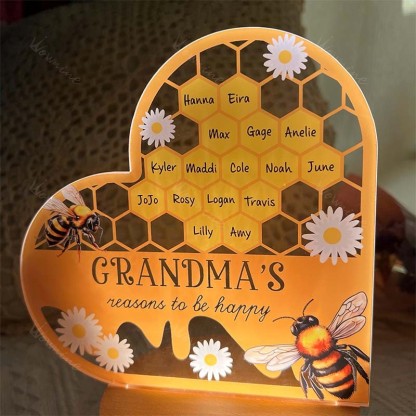 Mama's Reasons To Bee Happy - Personalized Acrylic Name Plaque