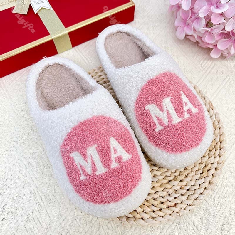 Warm And Cozy MAMA Plush Cotton Slippers