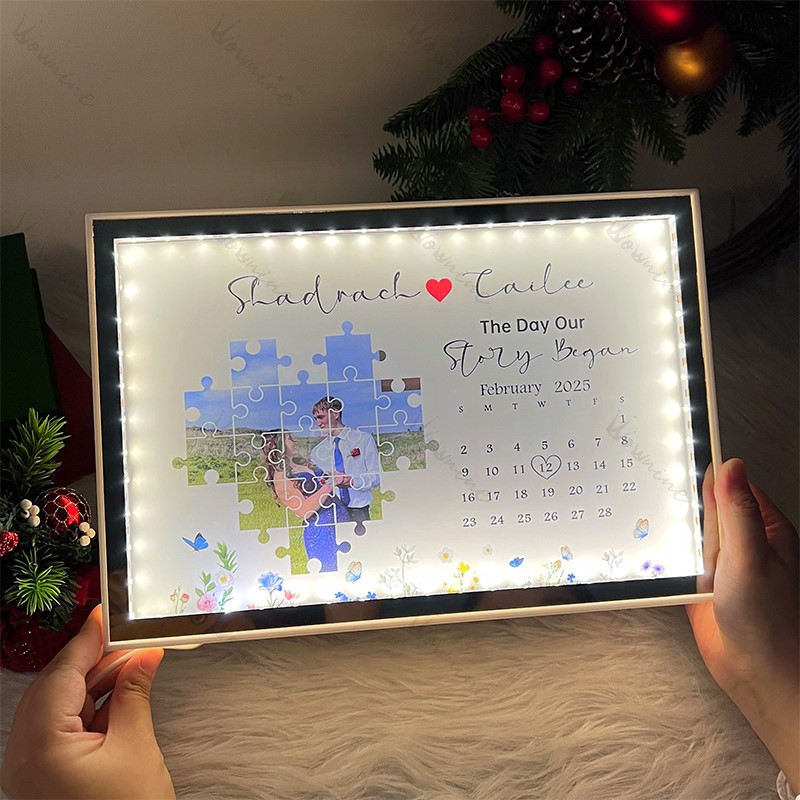 The Day I Found My Missing Piece Light Mirror Personalized Gift