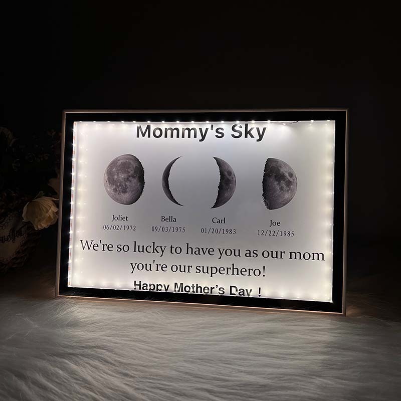 Multi Moon Moon Phase Mirror Lamp - Mommy's Universe