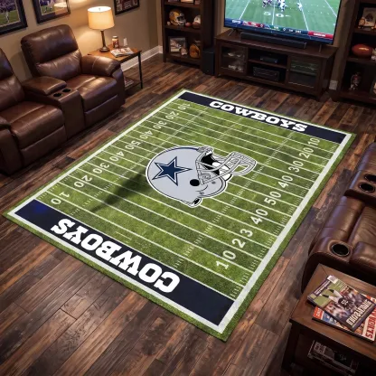 Football Team Field Rug Game Day Room Decor